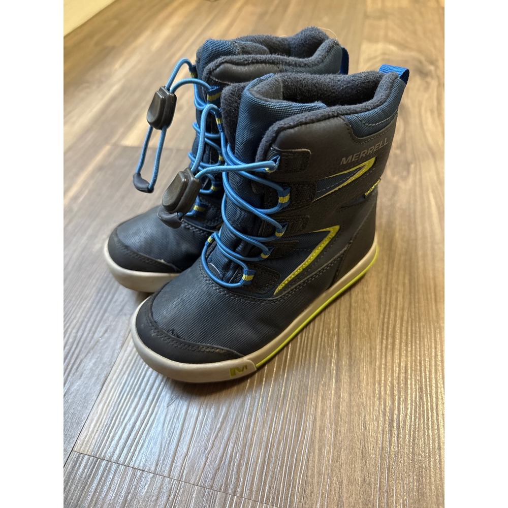MERRELL Snow Bank 3.0 Waterproof Boot Little Kid 12 Navy Blue Insulated